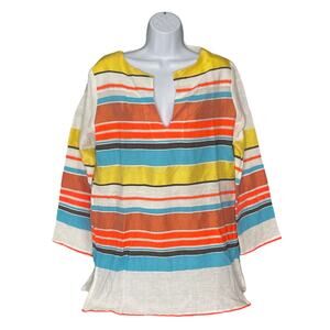 Lemlem Striped Tunic Long Sleeve Multi Color Small NWOT